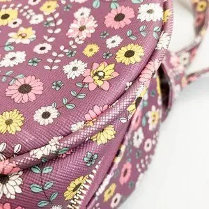 UNDER ONE SKY Floral Mini Backpack Cute Cottagecore Granny Kawaii Dusty Lilac Purple Moons & Flowers Backpack, Cute Witchy Floral Laptop  main image 4